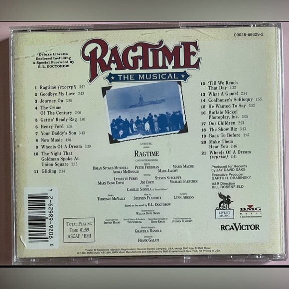 Songs From Ragtime The Musical CD Musicals - Picture 6 of 7